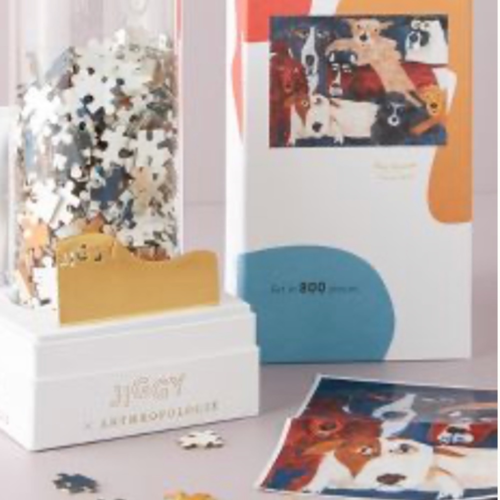 NWOB Jiggy for Anthropologie Puzzle and Glue Set, Say Cheese (Dogs)